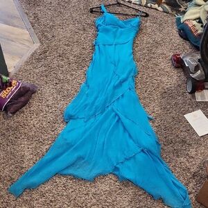 Chic Asymmetrical Blue Dress